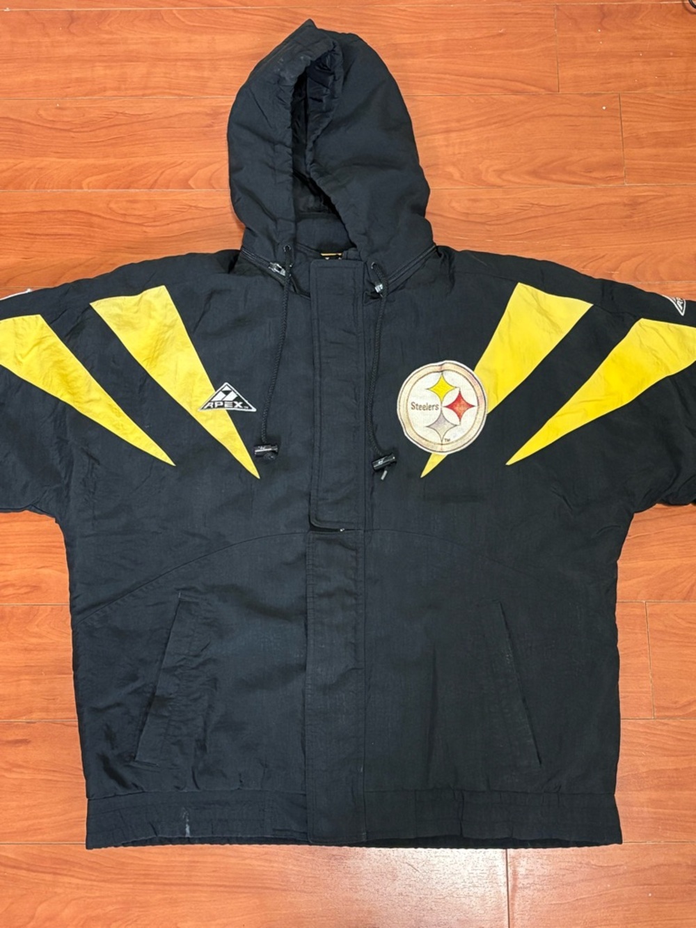 Pittsburgh Steelers Black & Yellow Hooded Puffer Jacket